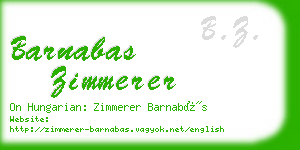 barnabas zimmerer business card